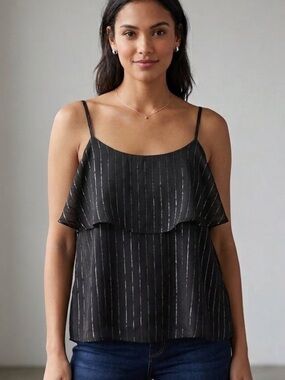 Andree By Unit Sparkle black Tank Top